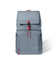 Coleman Now 18-Can Soft-Sided 31.86 qt Backpack Cooler, Gray and Red