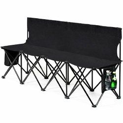 Folding 4 Seats Sports Sideline Bench Outdoor with Side Bag