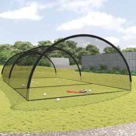 Baseball Batting Cage Net Black 354.3"x157.5"x98.4" Polyester