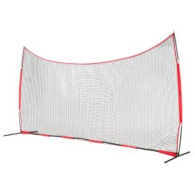 VEVOR Barricade Backstop Net, 20x10 ft Ball Sports Barrier Netting, Portable Practice Equipment with Carry Bag