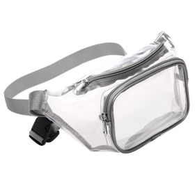 Clear Crossbody Purse Bag Stadium Approved PVC Transparent Messenger Bags Adjustable Strap for Concerts Festivals Sports (Color: Grey-B)