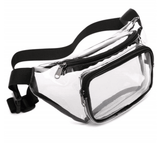 Clear Crossbody Purse Bag Stadium Approved PVC Transparent Messenger Bags Adjustable Strap for Concerts Festivals Sports (Color: Black-B)